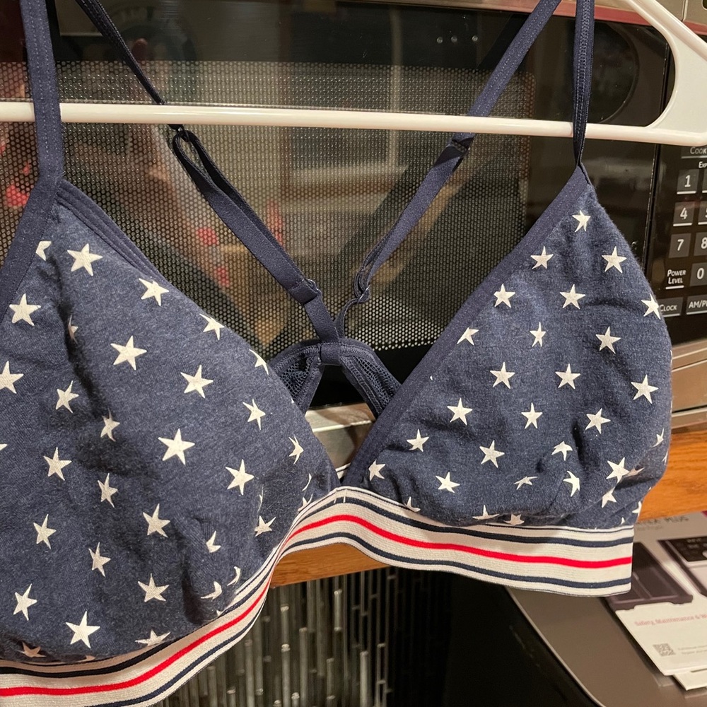 Stars and strips bralette with cute mesh back